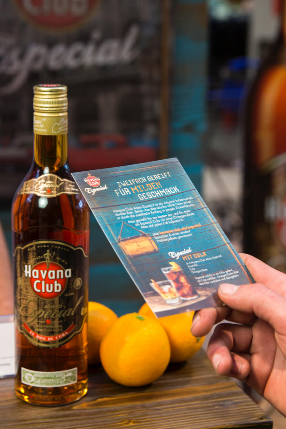 Havana Club Flasche und Flyer